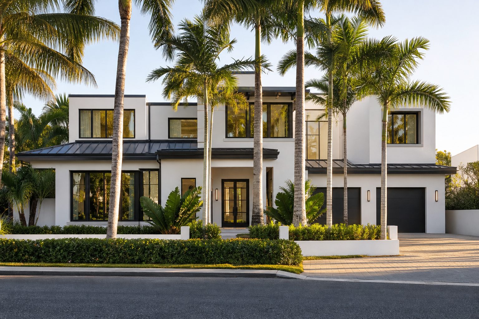 AI-generated concept image of a renovated South Florida coastal home exterior, not a real completed project